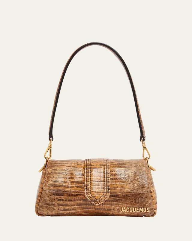 Le Petit Bambimou Croc-Embossed Leather Shoulder Bag